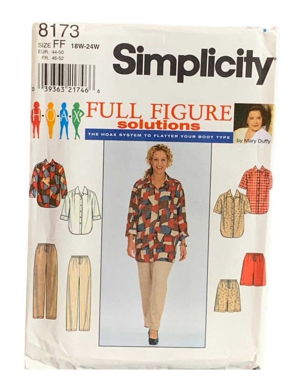 Simplicity Full Figure Shirt Pant Short Pattern 8173 Size 18W-20W-22W-24W